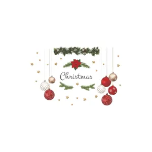 Christmas wall stickers PVC removable holiday decorations for living room festive home decor
