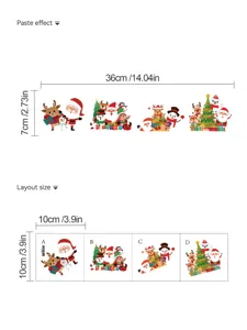 Weihnachtsmann Rentier Weihnachtswandaufkleber Schalter Dekoration Aufkleber 36x7cm