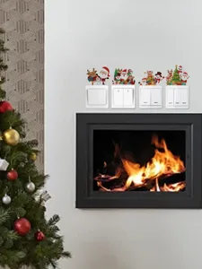 Weihnachten Cartoon Weihnachtsmann Rentier Schalter Aufkleber dekorative Wandtattoos