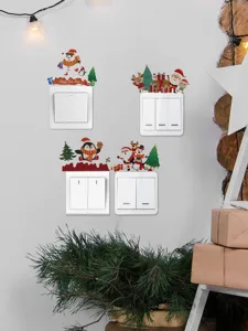 Weihnachten Schalter Aufkleber Cartoon Weihnachtsmann Rentier Wanddekoration fürs Zimmer