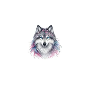 2D flat decorative wolf wall sticker waterproof PVC self-adhesive bedroom toilet home decor
