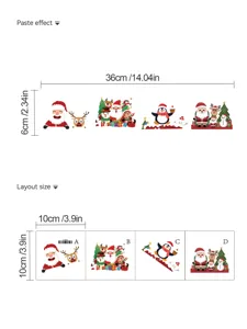 Weihnachten Cartoon Santa Rentier Schalter Aufkleber dekorative Wandtattoo fur Zuhause.