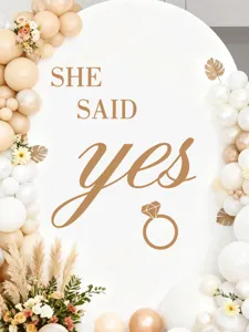 Autocollant mural de mariage avec texte SHE SAID yes fond decoratif PVC autocollant.
