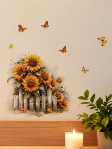 Autocollant mural tournesol cloture PVC autocollant decor de chambre salon mur de fond