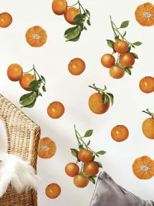 Orange fruit wall sticker PVC removable bedroom living room home decor botanical art decals
