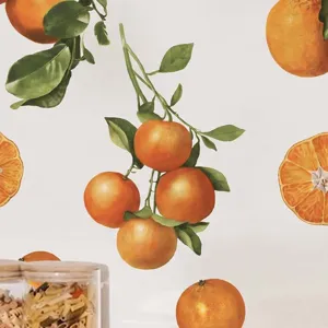 Waterproof orange wall sticker self adhesive PVC wallpaper for bedroom living room decor