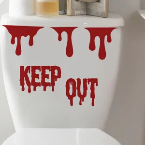 Halloween sticker de toilette KEEP OUT ensanglanté étanche décoration de salle de bain