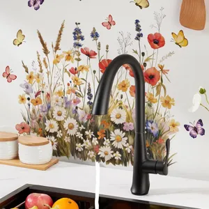 Butterfly floral wall sticker self-adhesive PVC removable kitchen background home decor