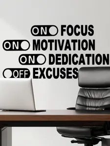 Inspirerende Engelse quote muursticker detail voor kantoor studeerkamer decoratie.