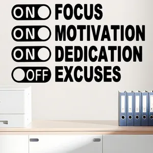 Inspirerende citaten muursticker zwarte letters kantoor studeerkamer wanddecoratie