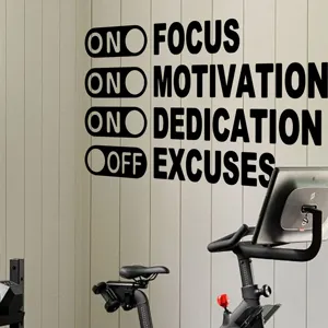 Motiverende engelse quote muursticker voor thuisgym slaapkamer kantoor decoratie.
