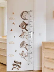 Aquarell Cartoon Tier Höhenmessung Wandaufkleber Kinderzimmer Tür Messlatte Dekoration