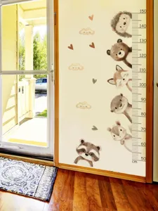 Süße Cartoon Tier Größentabelle Wandaufkleber für Kinderzimmer Wanddekoration.