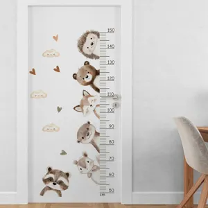 Kinder Cartoon Tier Wachstumsdiagramm Wandaufkleber für Kinderzimmer Schlafzimmer Heimdekor