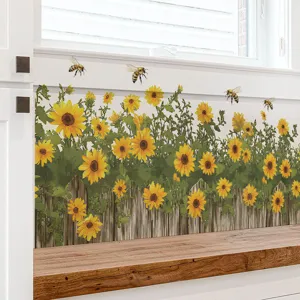 Zonnebloem Muursticker Zelfklevend Bloemen Decal voor Woonkamer Thuis Decor Behang Rand