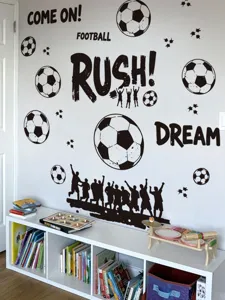 Fußball Wandtattoo Details für Jungenzimmer, perfekte Dekoration und glatte Wandkunst.