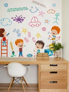 Kids room wall stickers PVC cartoon educational graffiti decals for nursery decor