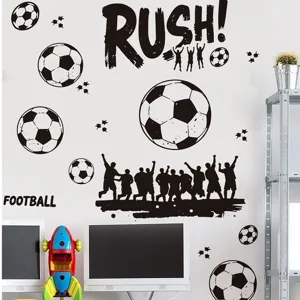 Fussball Wandaufkleber fuer Jungen Zimmer Dekoration PVC selbstklebende Sport Wandkunst