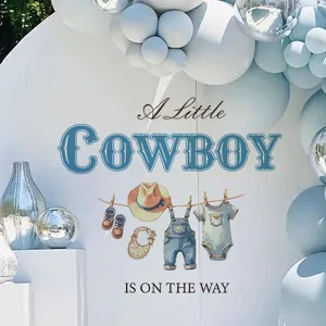 Baby shower cowboy arch wall sticker gender reveal party background self-adhesive decor