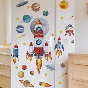 Autocollants muraux espace chambre enfant, galaxie univers stickers muraux déco chambre garçon.