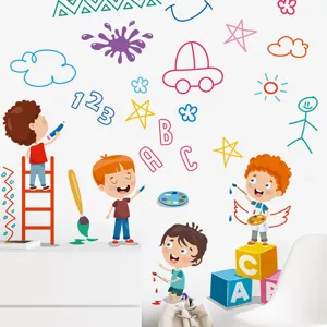 Cartoon Children Learning Wall Stickers PVC Waterproof ABC Alphabet 123 Numbers Wall Decals For Kids Room Nursery Decor