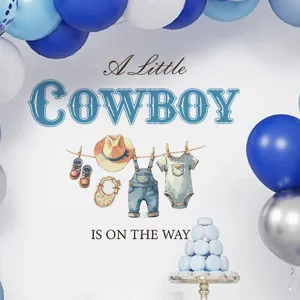 Cute little cowboy wall sticker baby shower party gender reveal decorative PVC decal