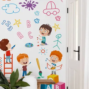 Kids learning wall stickers for children room decor nursery educational PVC decals main view