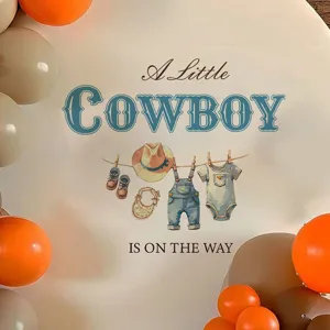 Cowboy baby shower theme wall sticker arch backdrop decor waterproof pvc sticker new