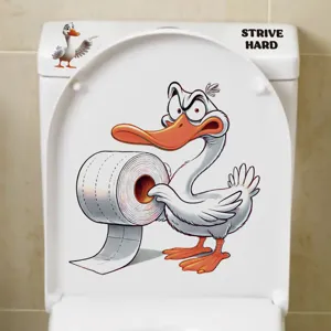 Divertido pato pegatina para papel higiénico PVC impermeable para baño WC decoración