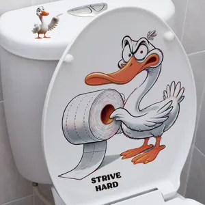 Adhesivo creativo de pato para asiento de inodoro, PVC impermeable decoracion para el bano.