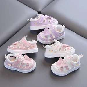 Baby Meisjes Zomer Gesloten Teen Sandalen Zachte Zool Romeinse Uitspassing Vlinder Prinses Schoenen Peuter Lopen Schoenen