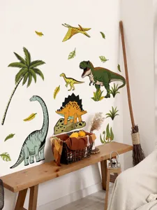 Stickers muraux dinosaures de dessin anime PVC autocollants deco chambre d enfants salon