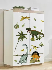 Stickers muraux dinosaure de dessin anime, autocollants PVC pour decoration chambre.