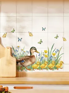 Watercolor duck butterfly wall sticker for bedroom living room home decor pvc sticker