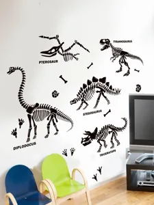 Dinosaur skeleton wall stickers for kids room bedroom living room decor detail view