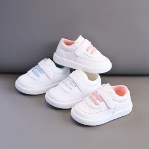 Chaussures de Marche pour Tout-Petits Antidérapantes Semelle Souple Baskets Blanches pour Bébé Garçons Filles Printemps Automne Quotidien