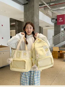Ensemble sac a dos et cabas de style campus japonais grande capacite pour etudiants.