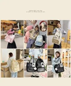 Sac a dos de campus style japonais grande capacite cartable etudiant avec fenetre ita