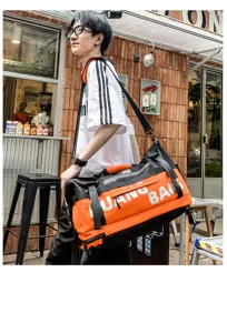 Grand sac de sport de fitness bicolore pour les voyages, le yoga et les activités en plein air.