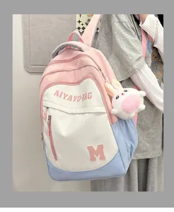 Farbblockierende, große Schüler-Schultasche stilvoller Campus-Rucksack für Jugendliche.