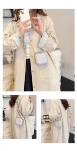 Squisita borsa a tracolla mini in rete argentata per donna, ideale per rossetto e piccoli oggetti.