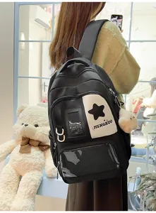 Joli sac a dos scolaire style campus grande capacite pour adolescentes etudiantes collegiennes.