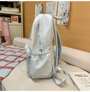 Japanese Harajuku style large capacity student school backpack light blue casual daypack for teens