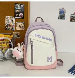 Farbblockierende große Kapazität Student Schultasche Jugend Rucksack Freizeit Tasche