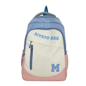Grosse kapazitat farbblock schuler schulrucksack freizeit tagesrucksack fur kinder jugendliche