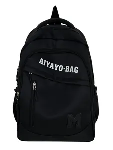 Trendiger großer schwarzer Schulrucksack für Kinder und Jugendliche, langlebige Alltagstasche.
