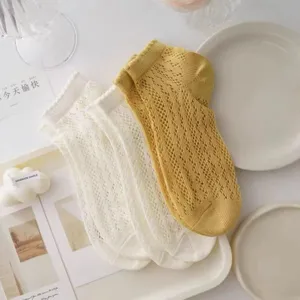 Women summer mesh short socks breathable lace ruffles ankle socks sweet style thin socks