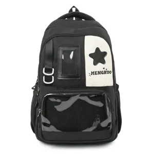 Sac à dos scolaire style campus japonais grande capacité avec fenêtre transparente pour ita bag.