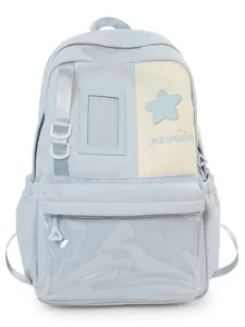 Harajuku style large capacity student backpack casual school bag for teenagers light blue