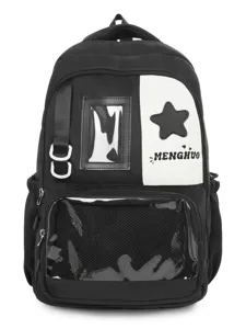 Sac à dos d'école en toile noir et blanc mignon grande capacité itabag pour filles adolescentes